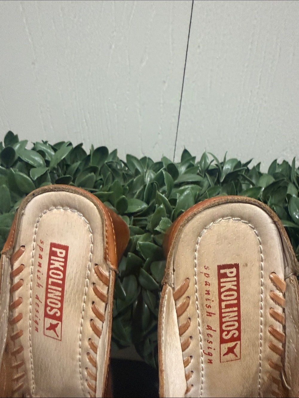 PIKOLINOS Romana Brown Leather Slip-On Mules Embroidered Detail Size 38 - Picture 3 of 6
